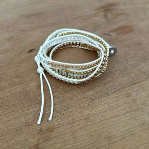 White and Gold Wrap Bracelet